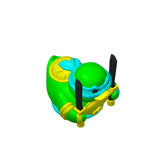 Blue Masked Leader Turtle Dash Duck (Version 2) (3D render, made to order)