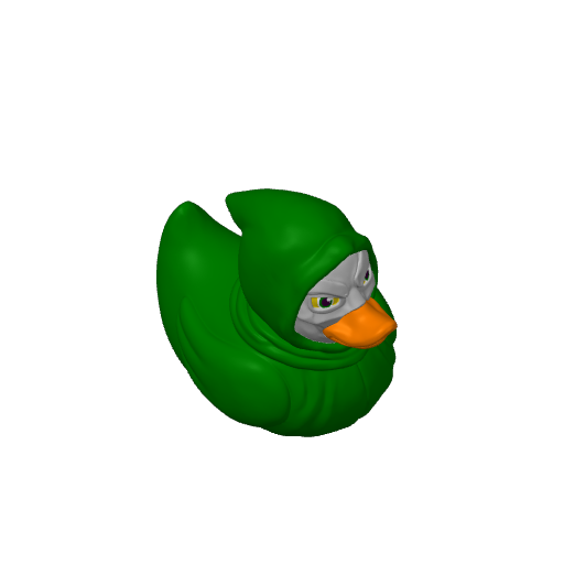 Green Hooded Metal Faced Monarch Dash Duck (3D render, made to order)
