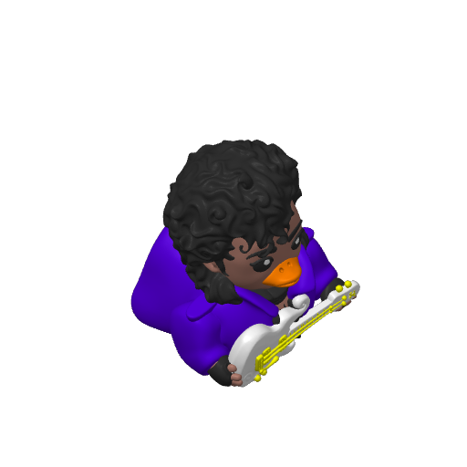 Purple Suited Guitar Icon Dash Duck (3D render, made to order)