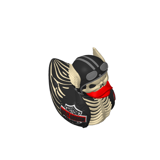 Leather Vested Motorcycle Rider Dash Duck (3D render, made to order)