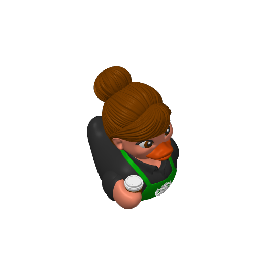 Coffee Shop Employee Lady Dash Duck (3D render, made to order)