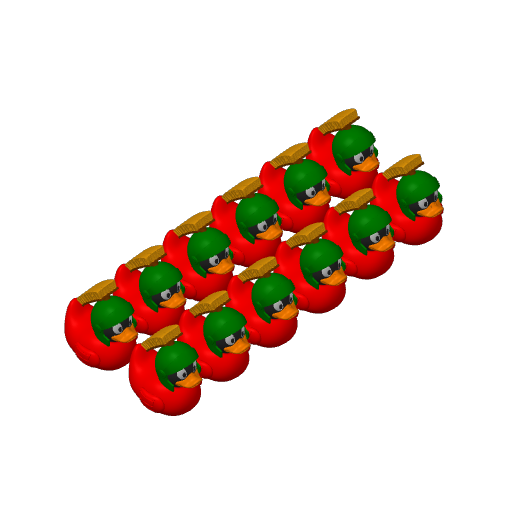 Roman Plumed Martian Dash Duck (3D render, made to order)