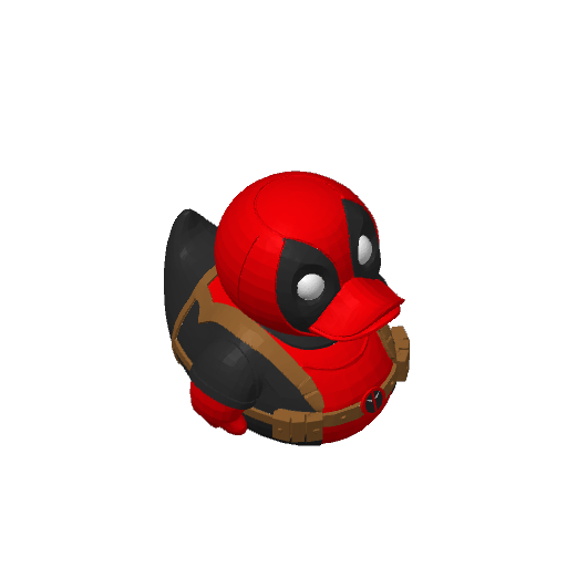 Red Suited Mercenary Dash Duck (3D render, made to order)