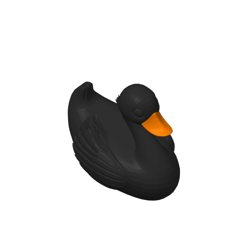 Elegant Dark Waterfowl Dash Duck (3D render, made to order)
