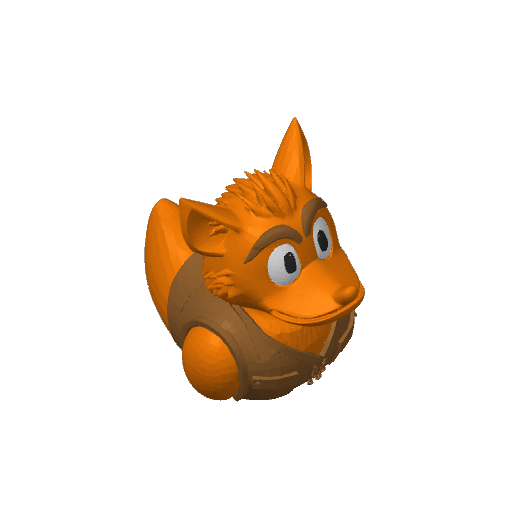 Orange Spinning Bandicoot Dash Duck (3D render, made to order)