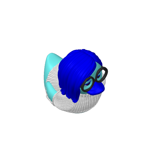 Blue Glasses Teary Emotion Dash Duck (3D render, made to order)