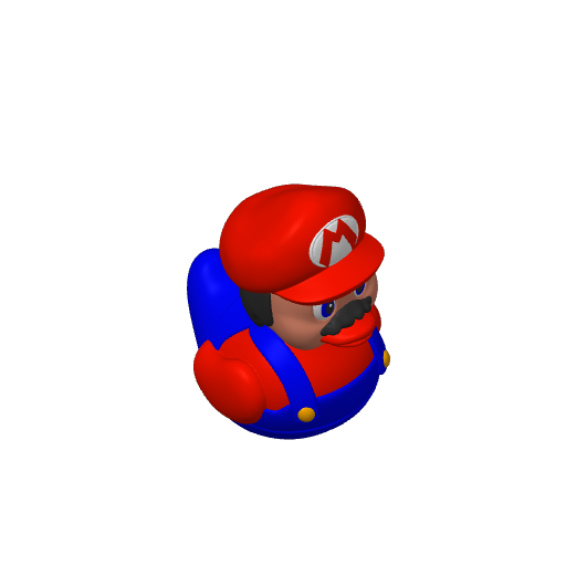 Red Capped Plumber Hero Dash Duck (3D render, made to order)