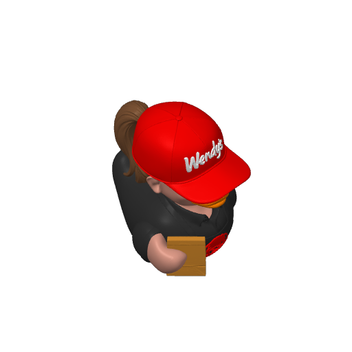 Square Burger Employee Lady Dash Duck (3D render, made to order)