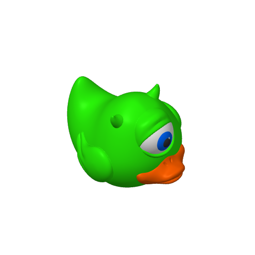 One Eyed Green Monster Dash Duck (Version 2) (3D render, made to order)