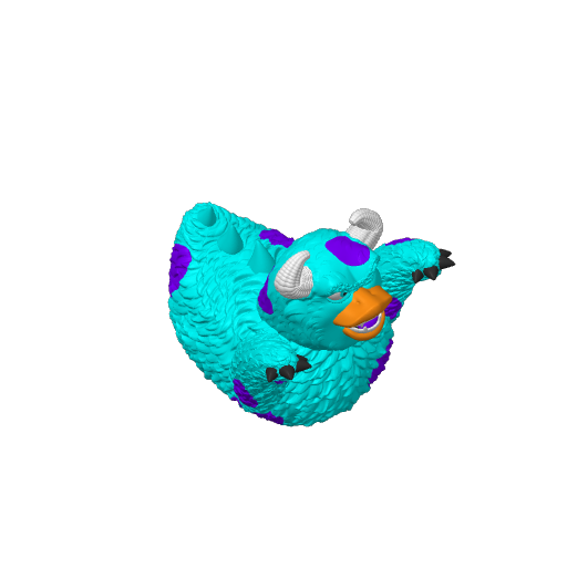 Big Blue Furry Scarer Dash Duck (3D render, made to order)