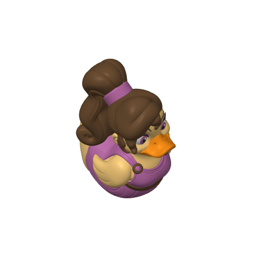 Purple Dress Sassy Heroine Dash Duck (3D render, made to order)