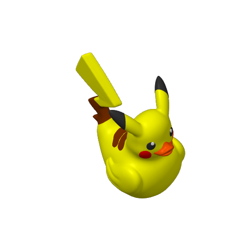 Yellow Electric Cheek Rodent Dash Duck (3D render, made to order)