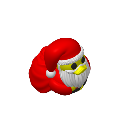 Red Suited Present Delivery Dash Duck (3D render, made to order)