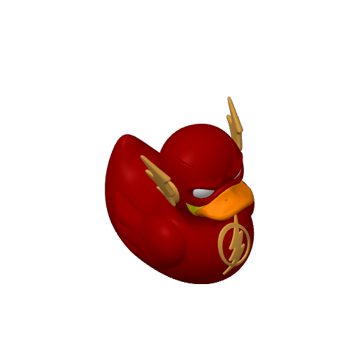 Scarlet Speedster Hero Dash Duck (3D render, made to order)