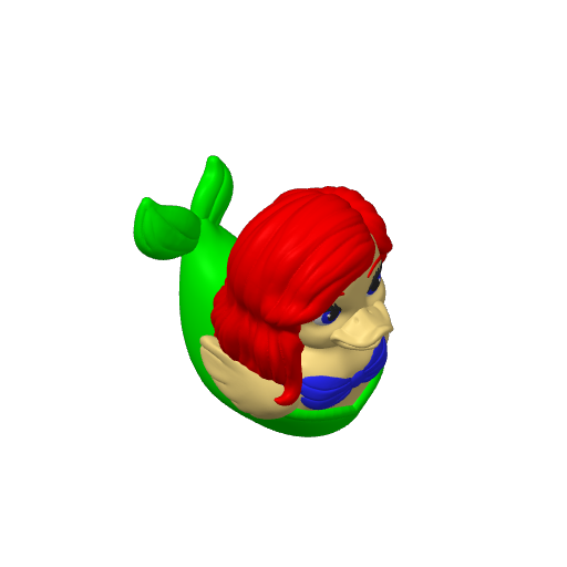 Red Haired Ocean Princess Dash Duck (3D render, made to order)