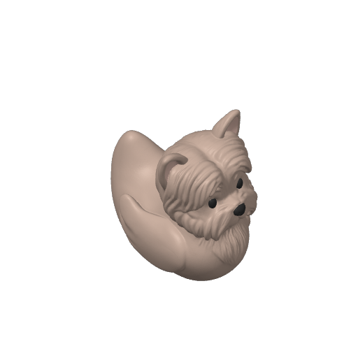 Tiny Long Haired Terrier Dash Duck (3D render, made to order)