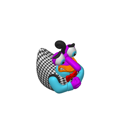 Purple Nervous Twitchy Emotion Dash Duck (3D render, made to order)