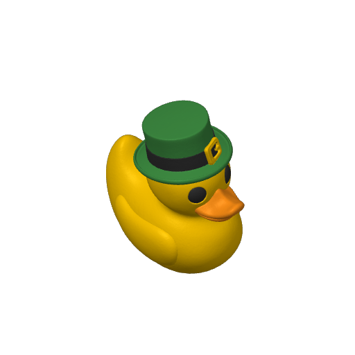 Shamrock Top Hat Lucky Dash Duck (3D render, made to order)