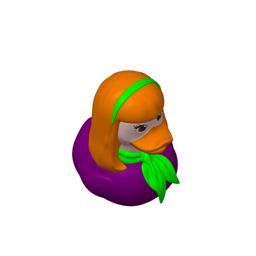 Purple Outfit Mystery Girl Dash Duck (3D render, made to order)