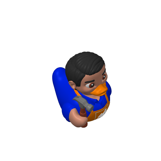Orange Apron Employee Guy Dash Duck (3D render, made to order)