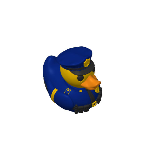 Badge Wearing Patrol Officer Dash Duck (Version 2) (3D render, made to order)