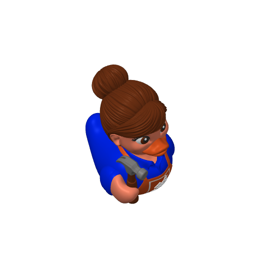 Orange Apron Employee Lady Dash Duck (3D render, made to order)