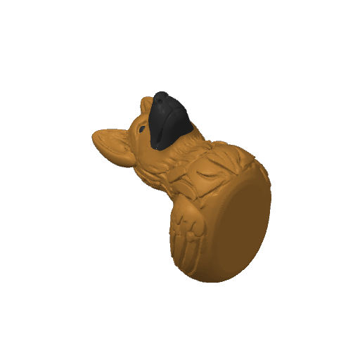 Alert Black Tan Police Pup Dash Duck (3D render, made to order)