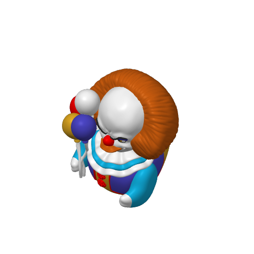 Red Balloon Holding Dancing Clown Dash Duck (3D render, made to order)