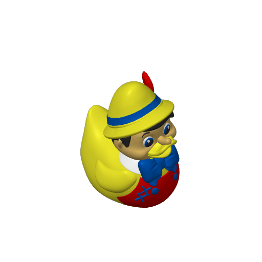 Long Nosed Wooden Boy Dash Duck (3D render, made to order)