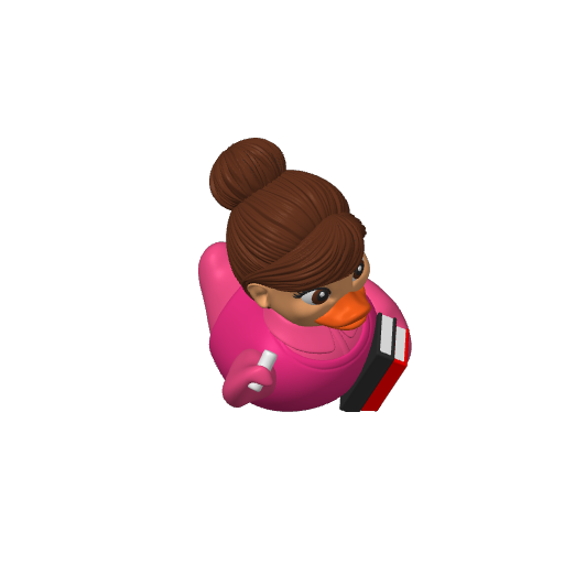 Chalkboard Lesson Leader Lady Dash Duck (3D render, made to order)