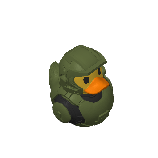 Green Armored Super Soldier Dash Duck (3D render, made to order)
