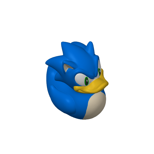 Blue Spiky Speedster Dash Duck (3D render, made to order)