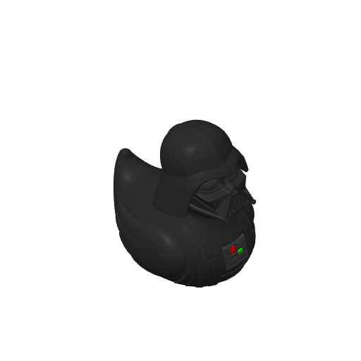 Dark Cape Breathing Dark Armored Dash Duck (3D render, made to order)