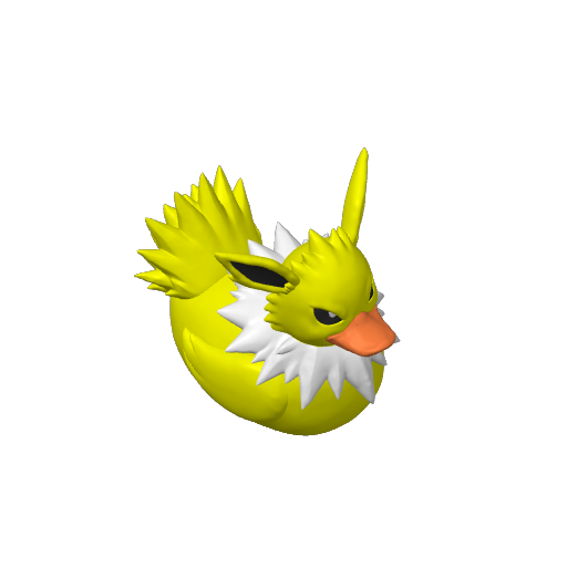 Spiky Yellow Lightning Fox Dash Duck (3D render, made to order)