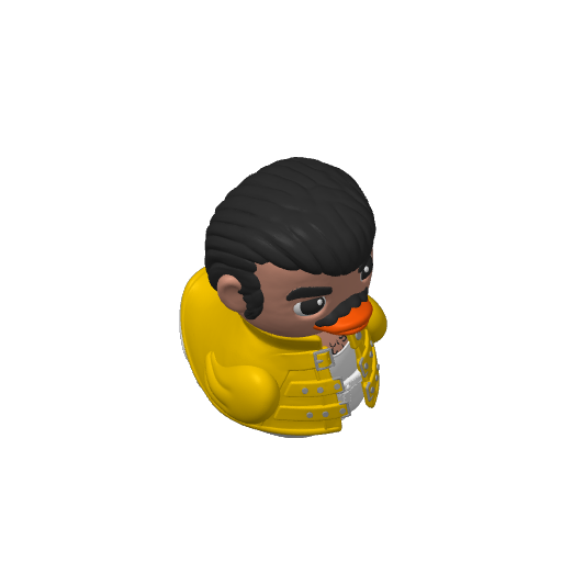 Mustached Stadium Rock Showman Dash Duck (3D render, made to order)