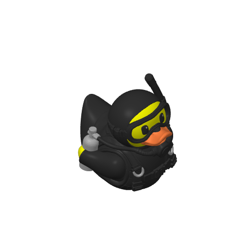 Snorkel Masked Deep Sea Diver Dash Duck (3D render, made to order)