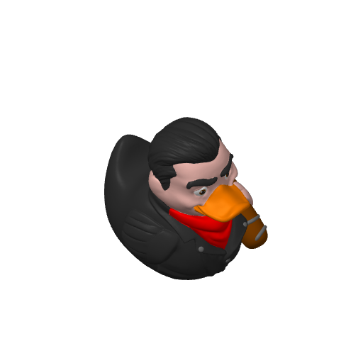 Bat Swinging Survivor Leader Dash Duck (3D render, made to order)