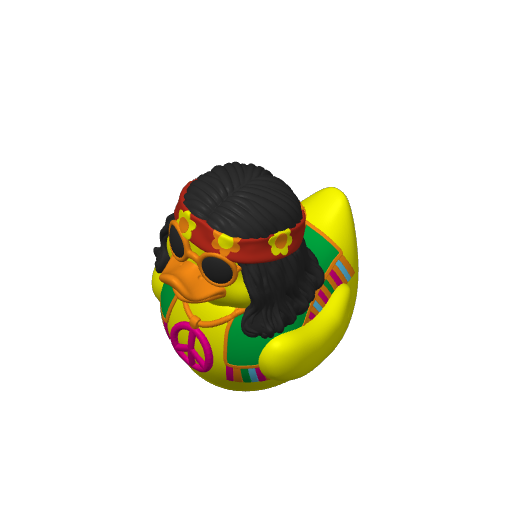 Flower Child Tie Dye Dash Duck (3D render, made to order)
