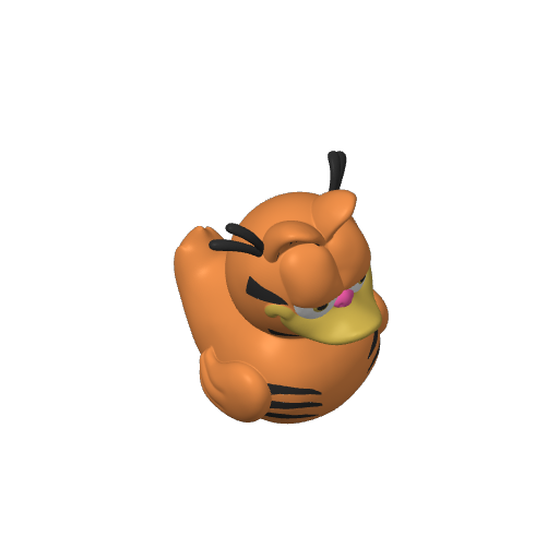 Lasagna Loving Orange Cat Dash Duck (Version 2) (3D render, made to order)