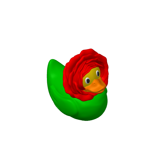 Thorny Red Bloom Dash Duck (3D render, made to order)