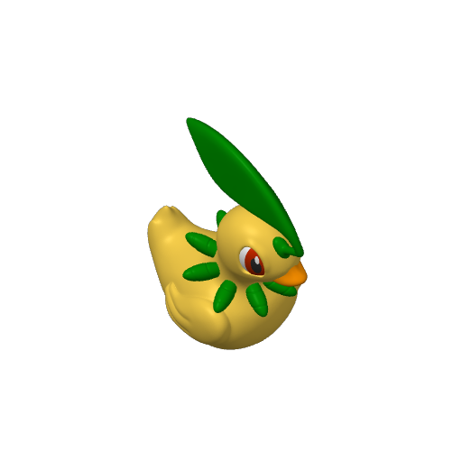 Leafy Necked Evolution Dash Duck (3D render, made to order)