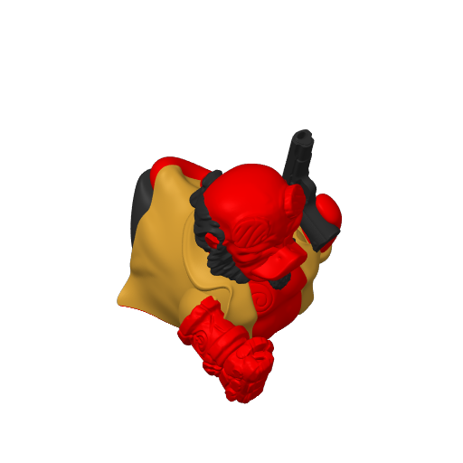Red Horned Demon Hero Dash Duck (3D render, made to order)