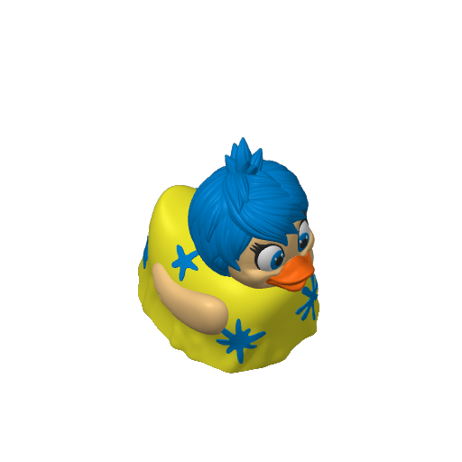 Bright Sparkly Optimist Emotion Dash Duck (3D render, made to order)