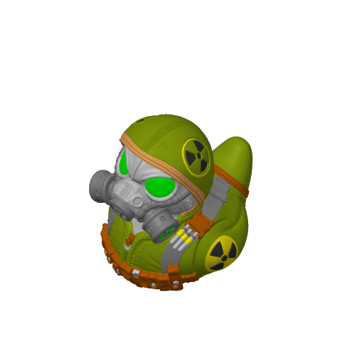 Glowing Radioactive Hazard Dash Duck (3D render, made to order)