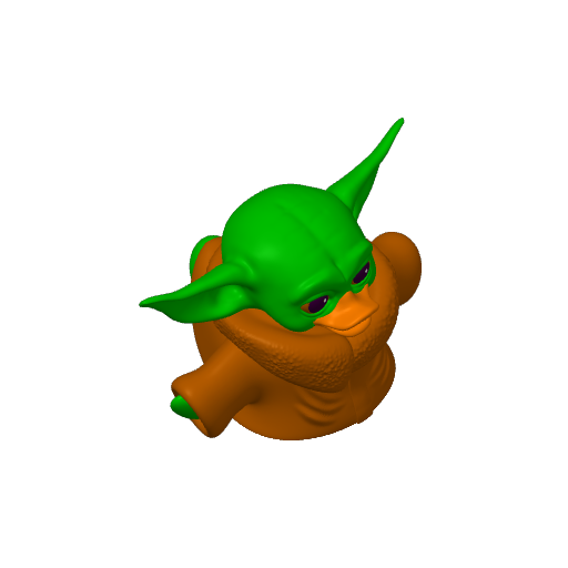 Big Eared Green Baby Dash Duck (3D render, made to order)