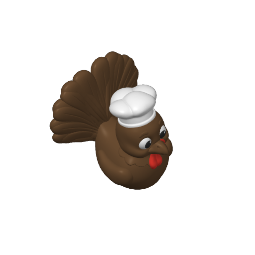 Gobbling Feathered Fan Dash Duck (3D render, made to order)