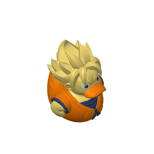 Spiky Haired Energy Blast Fighter Dash Duck (3D render, made to order)