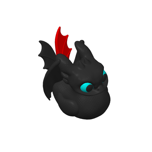 Black Scaled Dragon Friend Dash Duck (3D render, made to order)