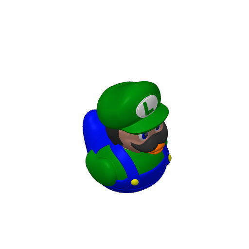 Green Capped Plumber Brother Dash Duck (3D render, made to order)