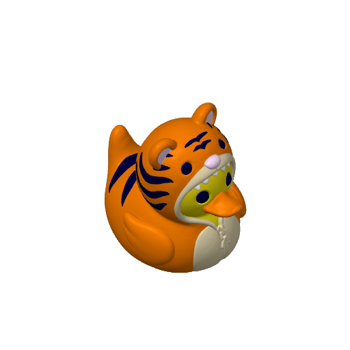 Striped Tiger Pajama Dash Duck (3D render, made to order)